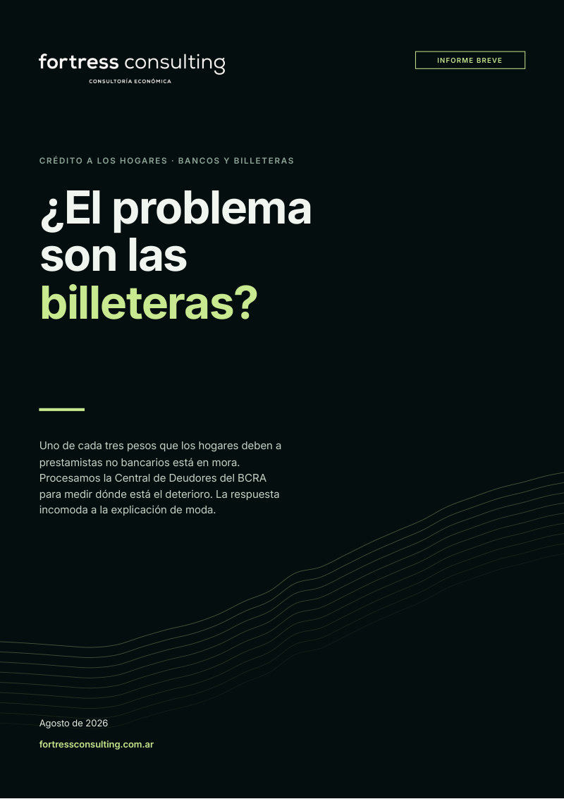 Tapa del informe ¿El problema son las billeteras? La mora de los hogares, medida en los dos mostradores