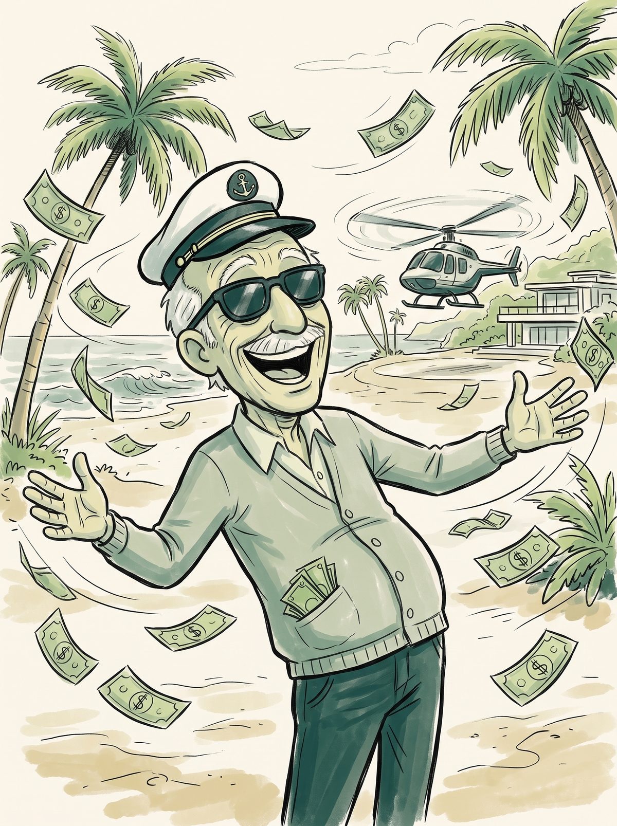 Final 9 de 8: terminaste en tu isla privada, con helicóptero
